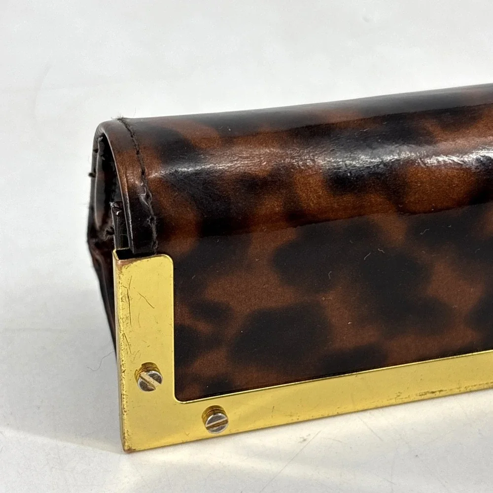 Tory Burch Sunglass Case Animal Print Patent Leather Eyeglasses Readers